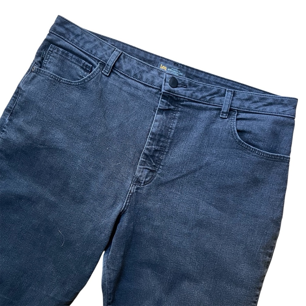 Lee Dark Wash High-Rise Straight Jeans